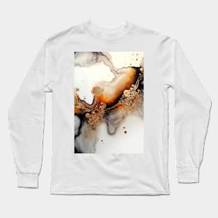 Molten Caramel - Abstract Alcohol Ink Resin Art Long Sleeve T-Shirt